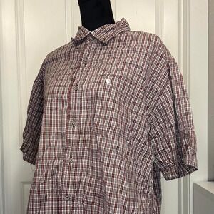 Carhartt brown plaid short sleeve shirt – Size XL